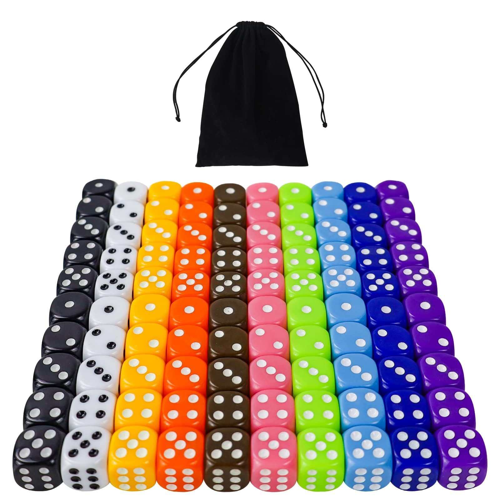 Amazon.com: 6 Sided Dice Set 10 Colors 16mm Acrylic Game Dice for